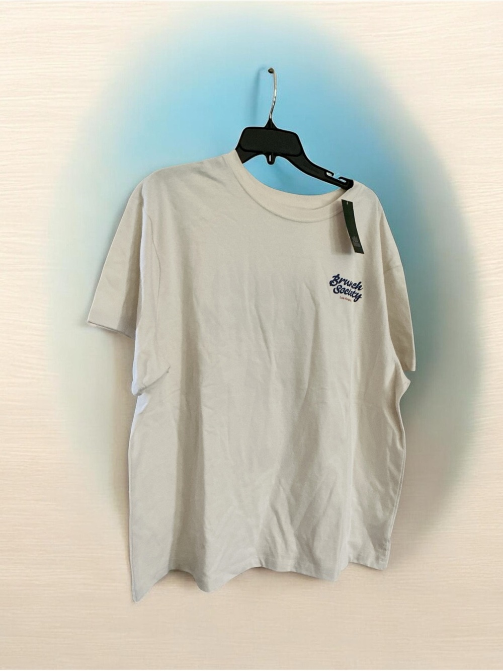 wild fable Short Sleeve Tee in Light Gray with Navy Script